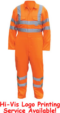 Rail Spec Hi Vis Orange Boilersuit